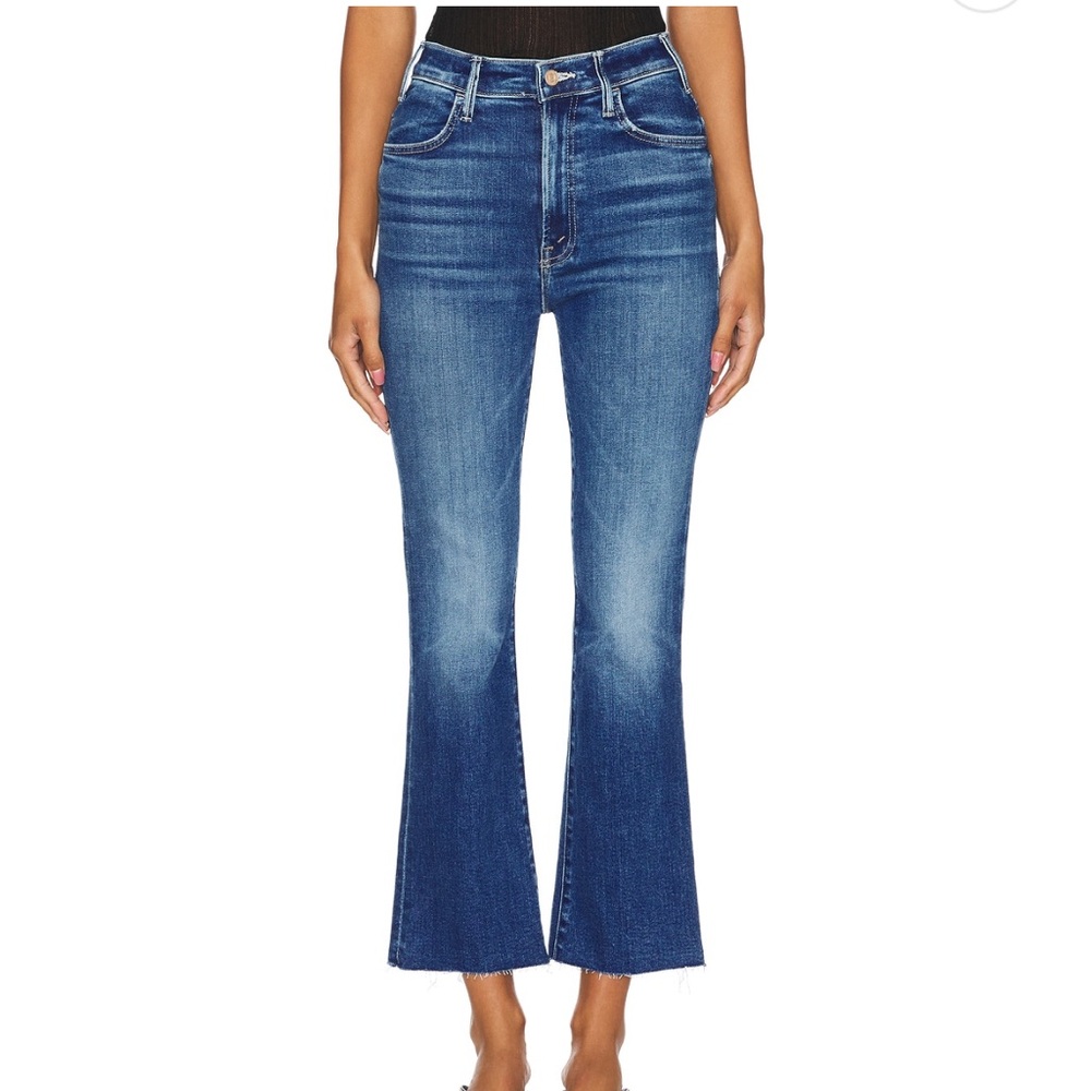 MOTHER Hustler Ankle Fray High-Rise Cropped Flare Jeans